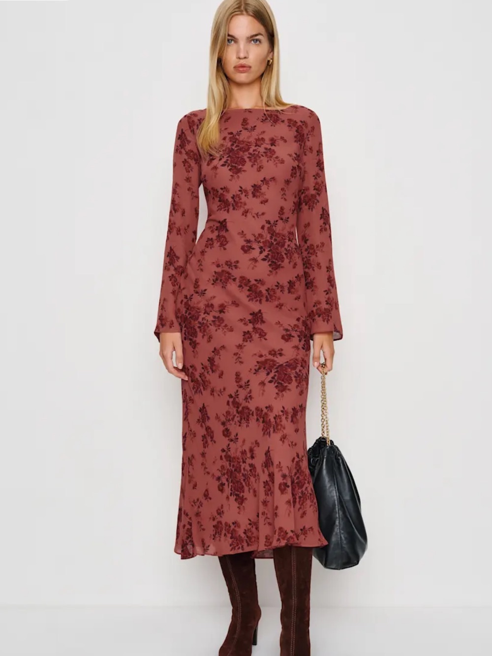 NWOT Reformation Esra Dress XS in Clarette